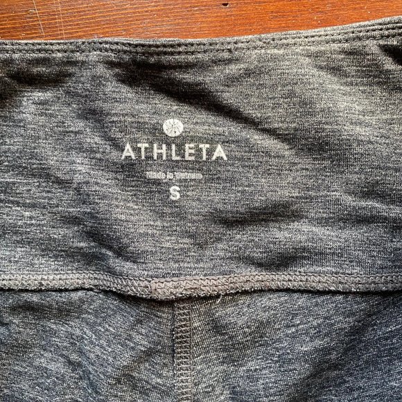 Athleta zippered pockets grey marled straight yoga leggings S - Picture 3 of 6